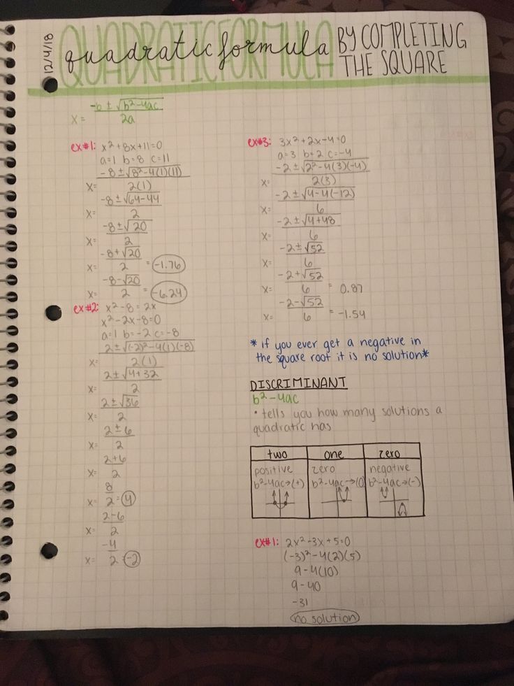 a notebook with some writing on it and an image of two square numbers in the middle