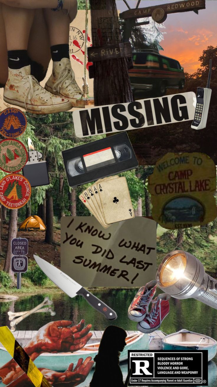 a collage of various items including shoes, signs, and other things in the background