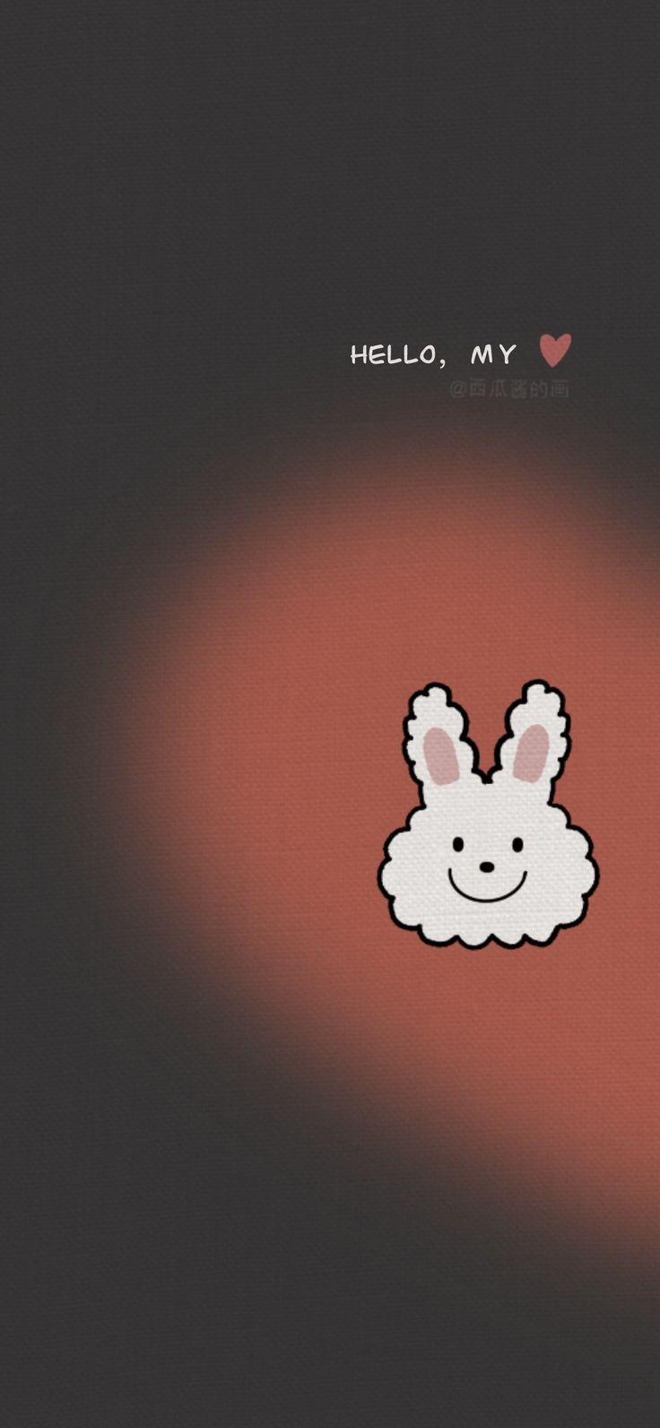 an image of a cartoon bunny with the word hello my on it's face