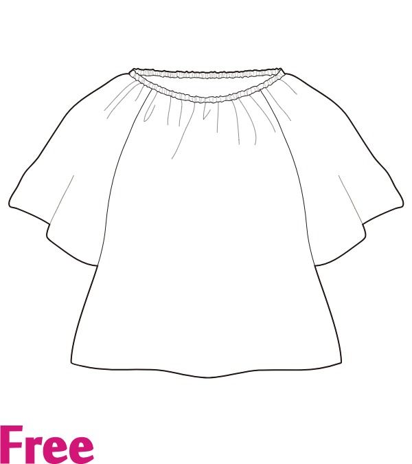 the front and back view of a blouse pattern