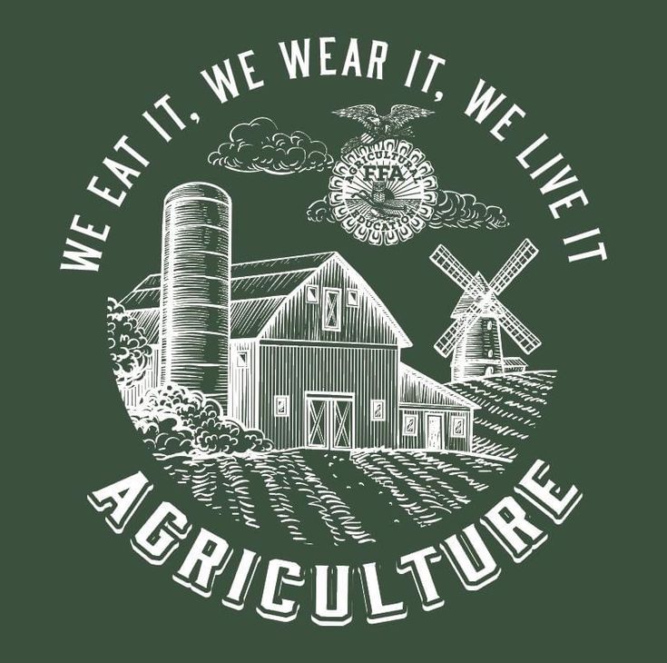 the logo for we eat it, wear it, we live it agriculture