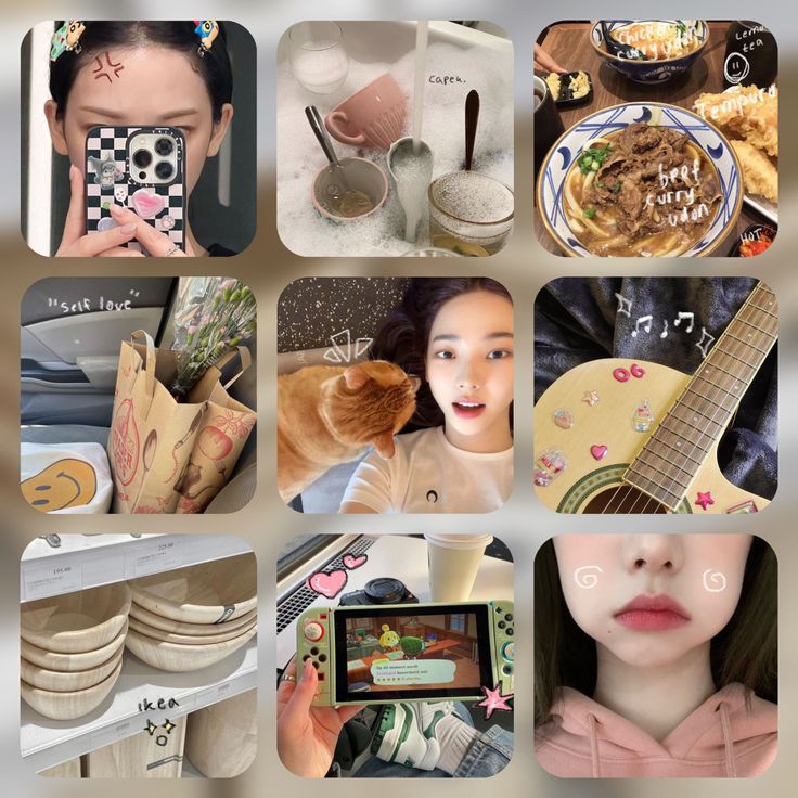 a collage of photos with different people and food