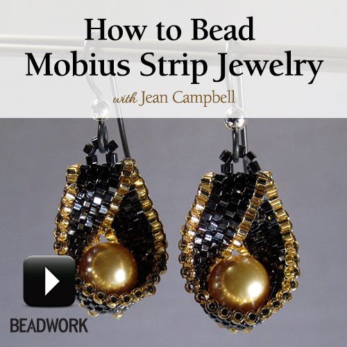 the video shows how to bead mobius strip jewelry with jean campbell's beads