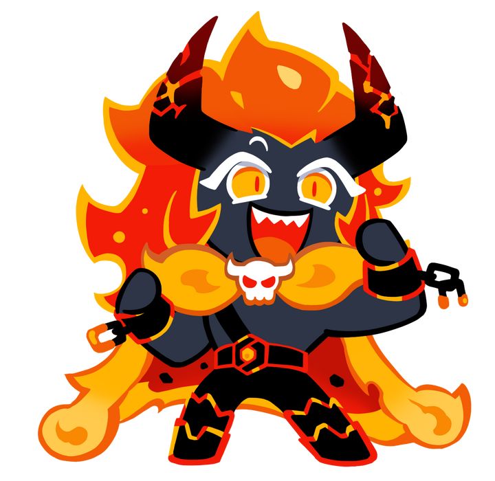 an image of a cartoon character with fire on his face and horns in the shape of a demon