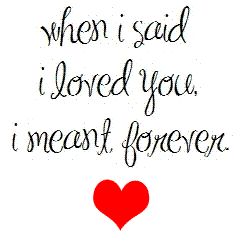 a red heart with the words when i said i loved you, i meant forever