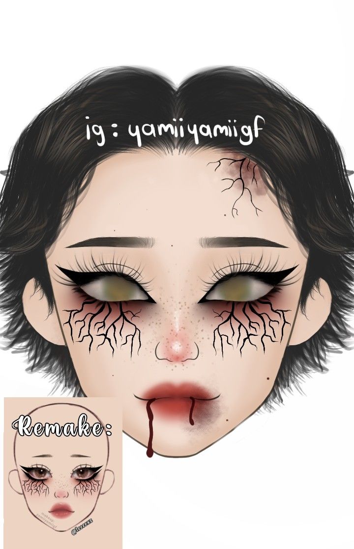 Vampire Makeup, Makeup Drawing, Homecoming Makeup Ideas, Makeup Ideas Homecoming, Makeup Face Charts, Face Art Makeup, Graphic Makeup, Horror Makeup, Zombie Makeup