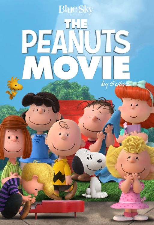 the peanuts movie poster with many characters