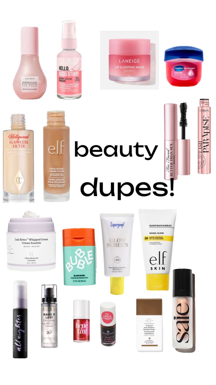 MAKEUP AND SKINCARE DUPES!🫶 super cheap and affordable products to use.🏐🌴🌊🥥 #preppy #dupes #skincare#makeup#impoor#fyp #firstshuffle #sports Bronze Makeup Look, Vaseline Lip Therapy, Vaseline Lip, Cheap Skin Care Products, Beauty Lash, Makeup And Skincare, High End Makeup, Affordable Makeup, Diy Skincare