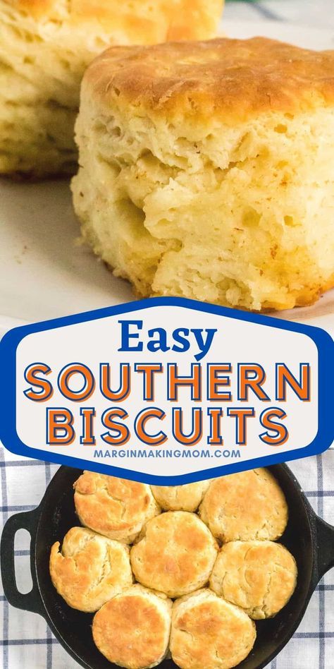 easy southern biscuits in a cast iron skillet