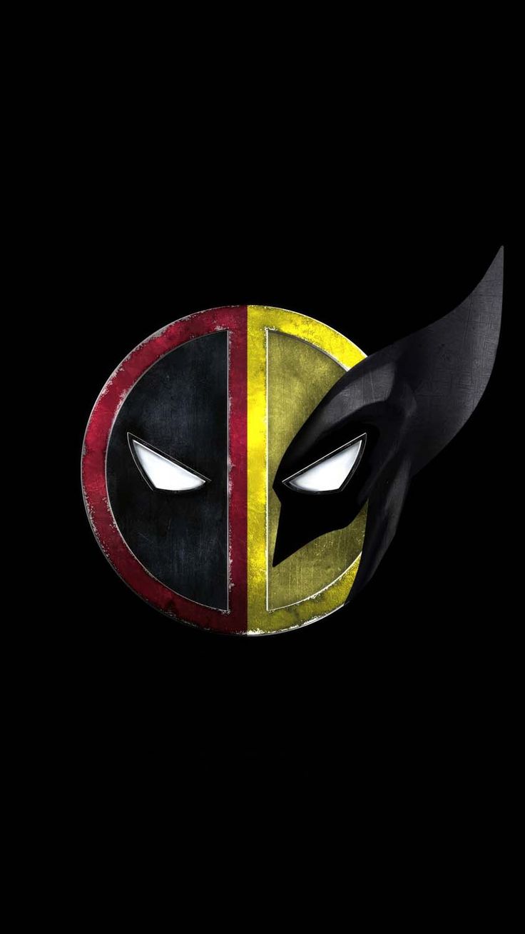 the deadpool mask is shown with two different colors on it's face and one has