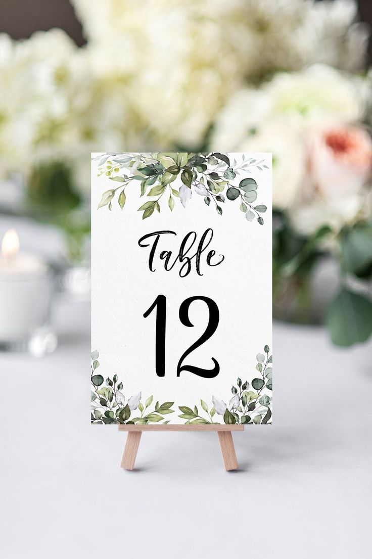 Eucalyptus Table Numbers Birthday Wine Bottle Labels, 30th Birthday Party Decorations, Wedding Wine Gift, Engagement Party Gifts, Birthday Wine, 30th Birthday Parties, Wine Wedding, Wedding Table Numbers, Table Cards