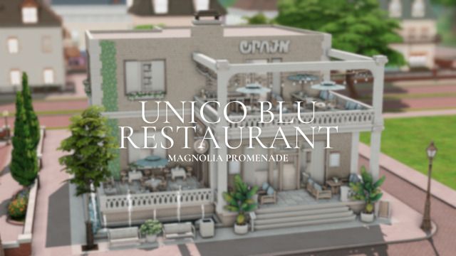 an animated image of a restaurant with the words unicoblu restaurant above it