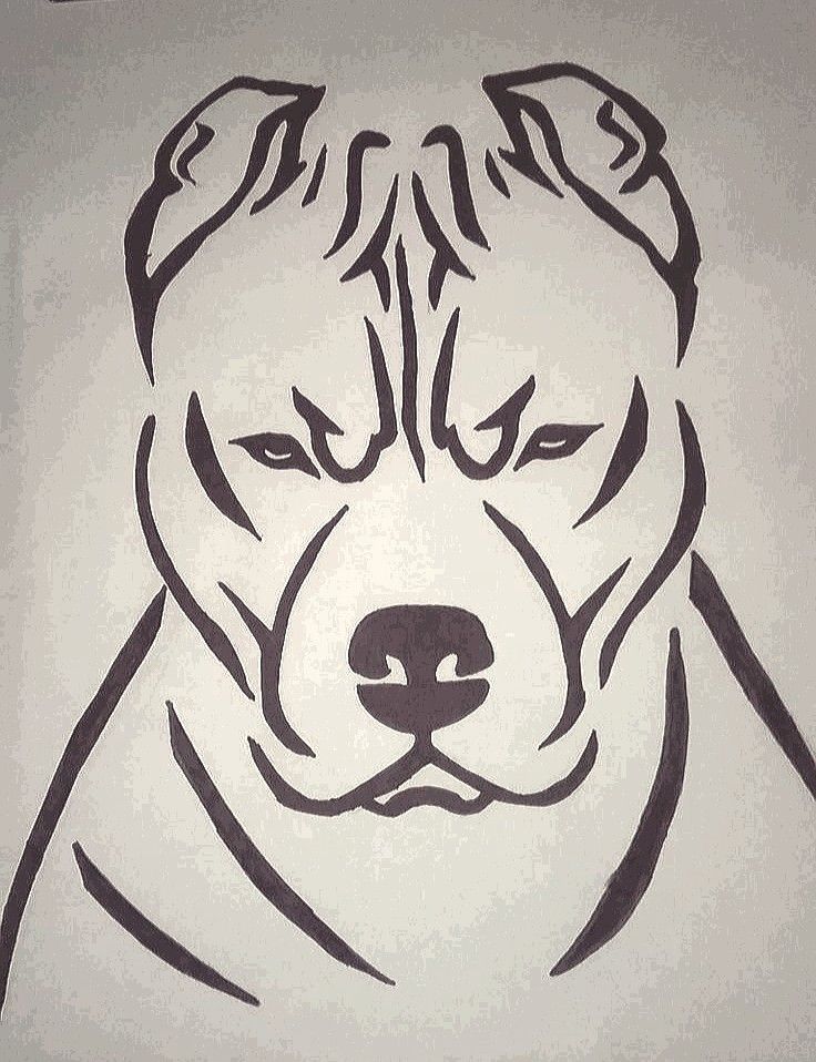 a drawing of a dog's face on a white background