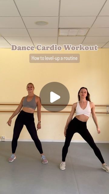 two women are in a dance cardio workout