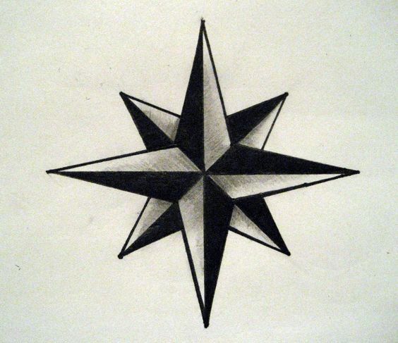 a black and white drawing of a star