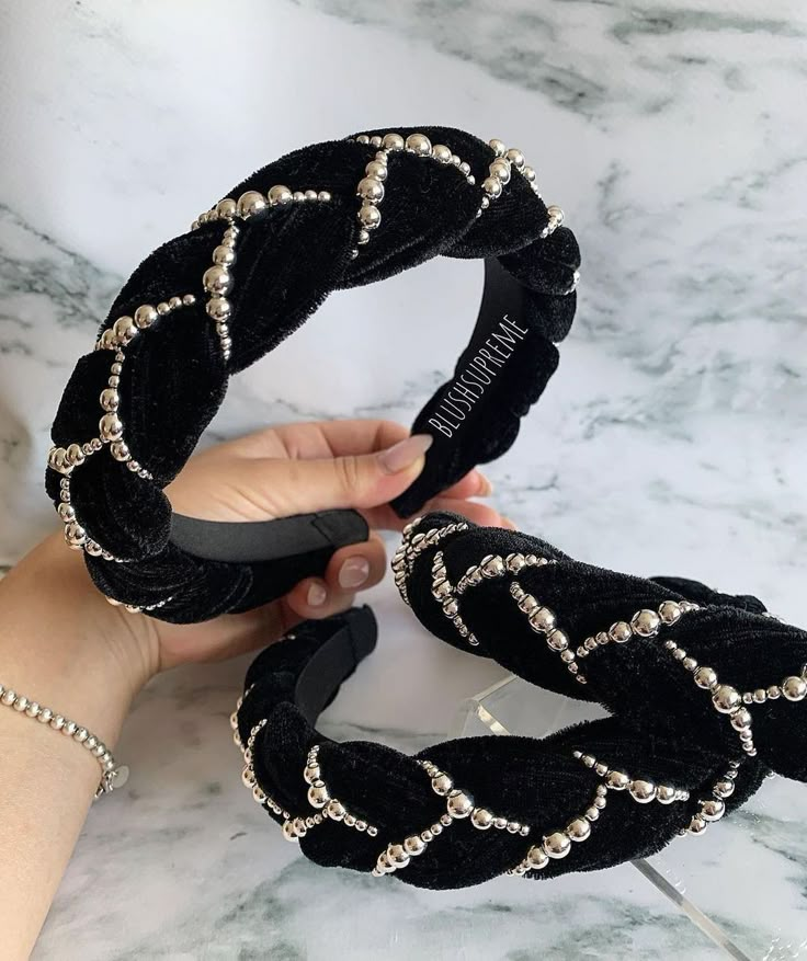 Hair Accessories Diy Headband, Diy Hair Scrunchies, Elegant Headband, Designer Hair Accessories, Diy Hair Accessories Ribbon, Luxury Hair Accessories, Headband Jewelry, Beaded Headband, Fancy Hats