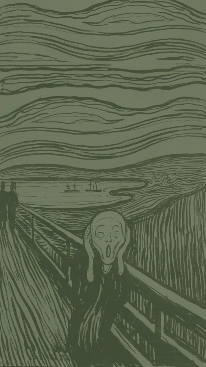 an image of a painting that looks like it is in the scream