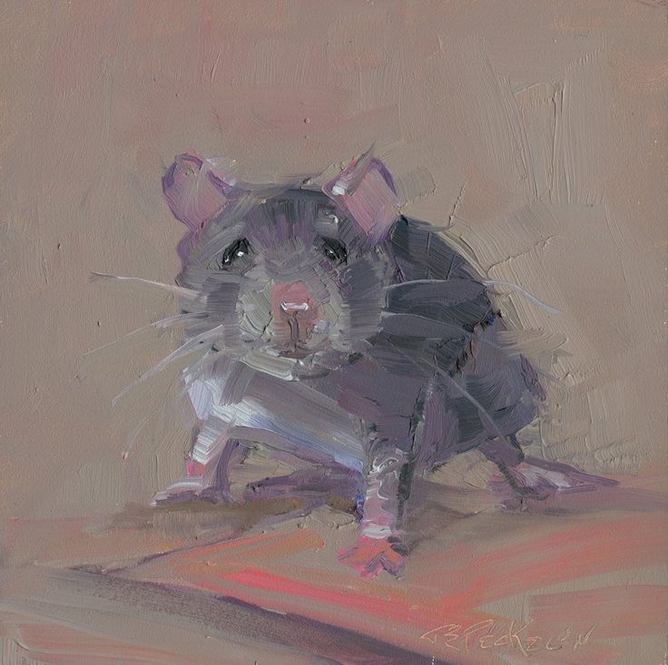 a painting of a mouse on a brown background