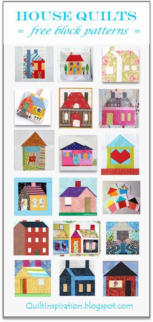 the house quilts pattern is featured in this page, which includes many different houses