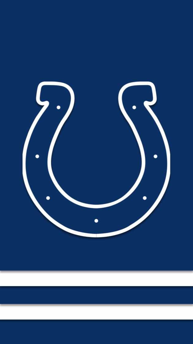 the indianapolis colts logo is shown on a dark blue background with white trimmings