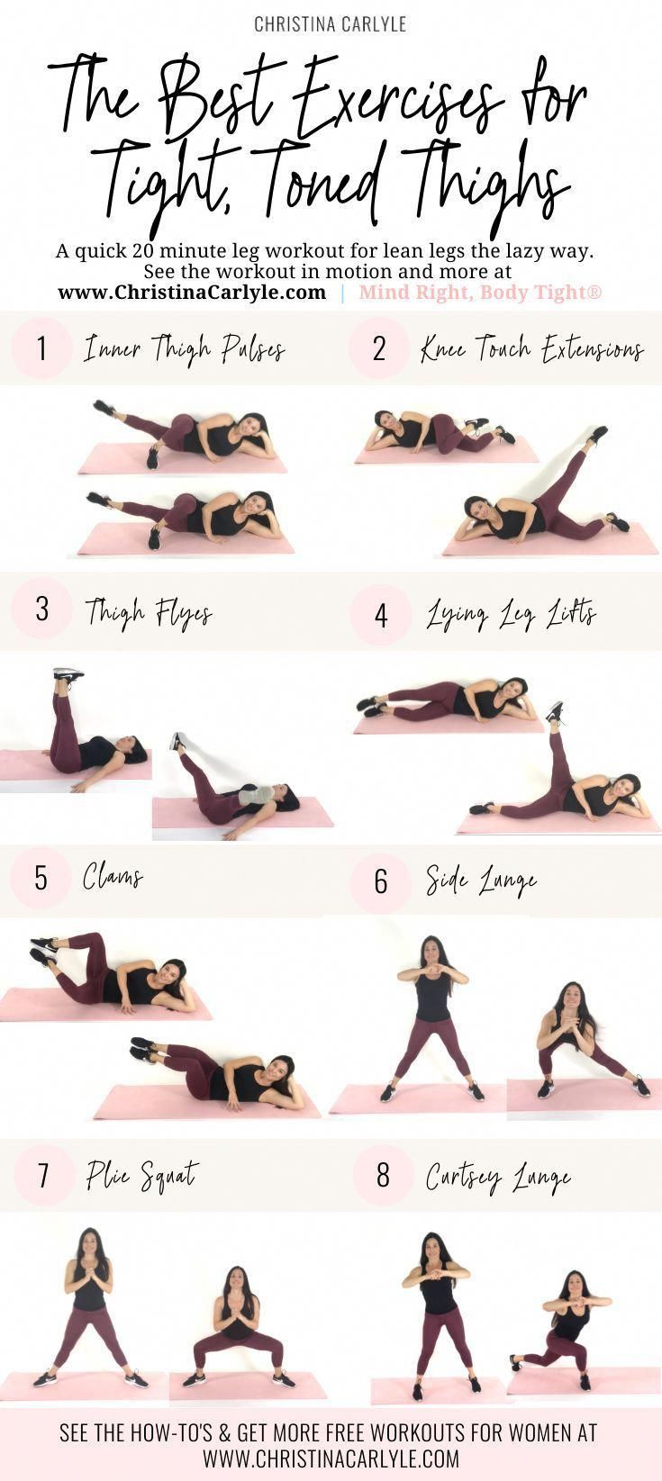 the best exercises for tight and toned thighs info sheet with instructions on how to do it