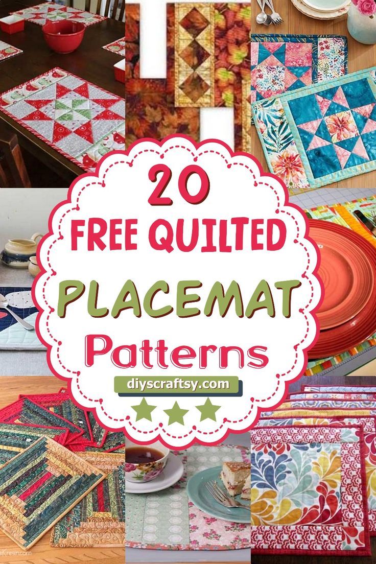 Free Quilted Placemat Patterns Quilting Patterns Free, Placemat Diy, Easy Placemats, Table Runner Patterns, Quilted Placemat Patterns, Placemat Patterns, Quilted Placemat, Diy Placemats, Quilted Placemats