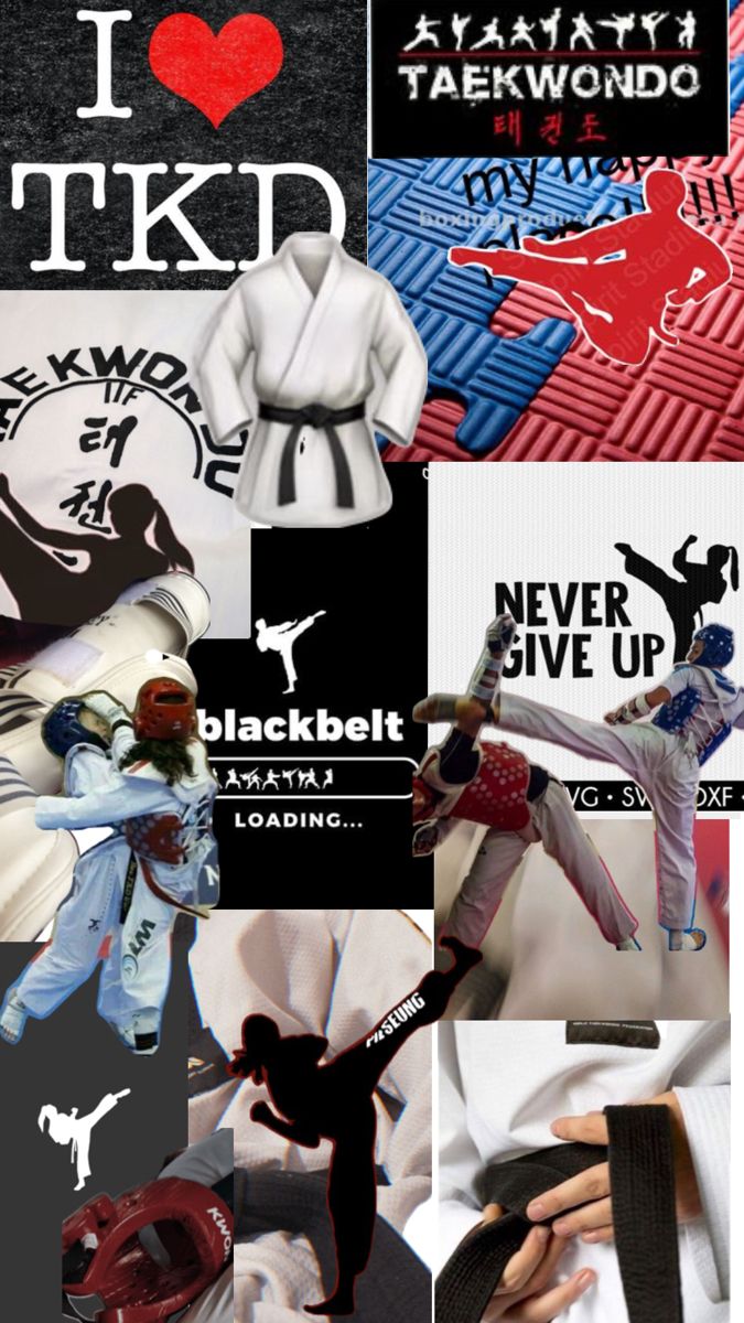 the collage shows various images of people doing different things in their life, including karate uniforms