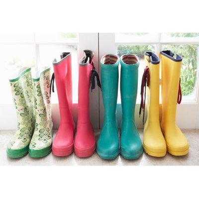 Artist-quality canvas. Patented warp-resistant construction with solid matboard backing. UV & fade-resistant archival inks. Easy to hang; hardware included. Handcrafted in the USA. Ebern Designs Size: 8" H x 12" W | Ebern Designs Colorful Rain Boots in a Line - Wrapped Canvas Photograph 8.0 H x 12.0 W x 1.25 D in blue / green / pink / yellowCanvas | 8" H x 12" W | Wayfair Gardening Shoes, Garden Boots, Rainy Season, April Showers, Hunter Boots, Rainy Day, Ebern Designs, Pink Yellow, Rubber Rain Boots