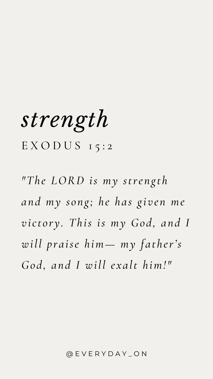 the text is written in black and white on a sheet of paper that says, strength exodus 12 2