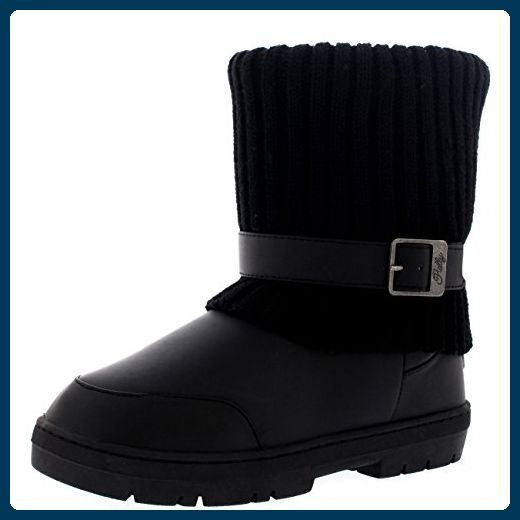 a pair of black boots with a buckle on the side and a ribbed top