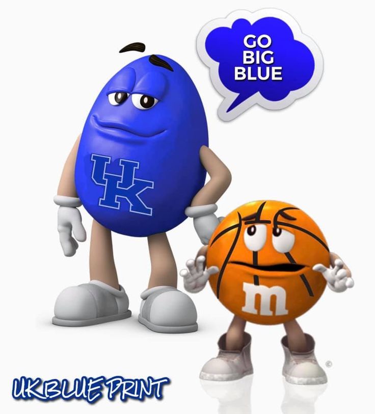 an image of two cartoon sports balls with the words go big blue and kentucky on them