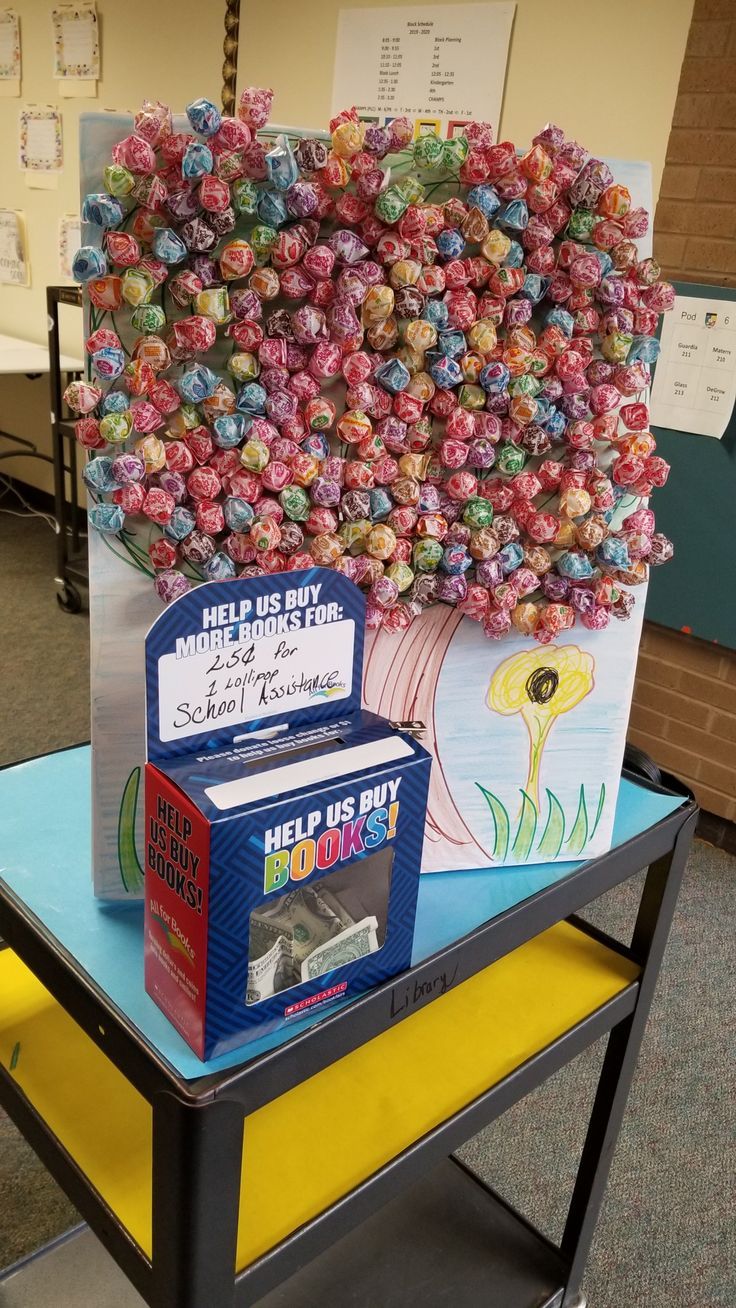 there is a table with some candy on it