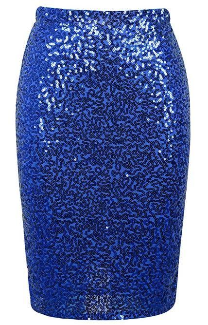 Blue Sequin Pencil Skirt Sequin Pencil Skirt, Perfect Curves, Bodycon Skirt, Body Con Skirt, Knee Length Skirt, Comfy Fits, Pencil Skirt, Knee Length, Sequin