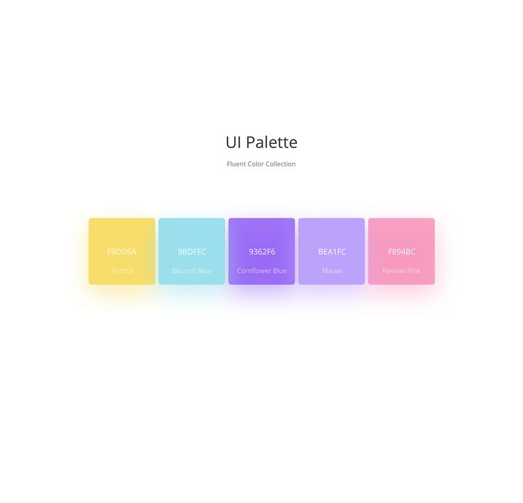 the uip palette is shown in different colors