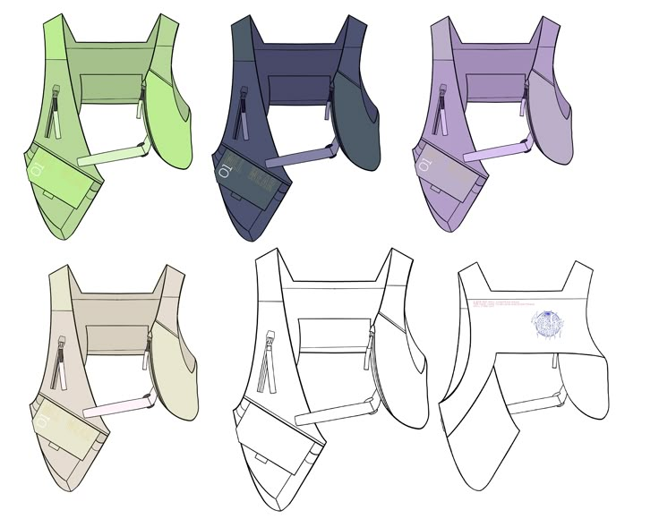 four different types of dog muzzles are shown in various colors and shapes, including one with