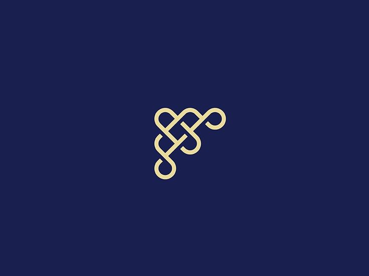 the letter s is made up of two intertwined lines on a dark blue background