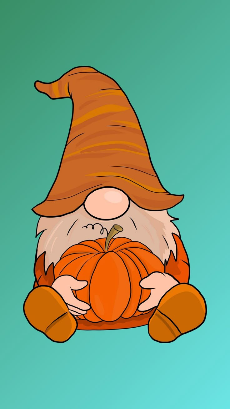 an image of a gnome holding a pumpkin