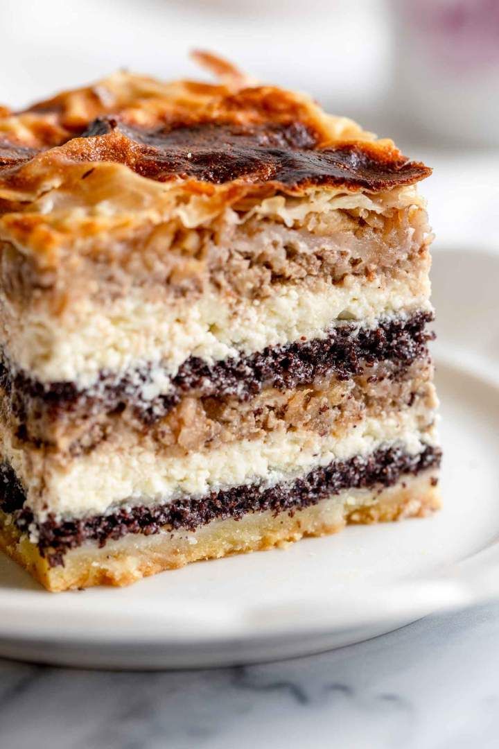 a piece of cake sitting on top of a white plate