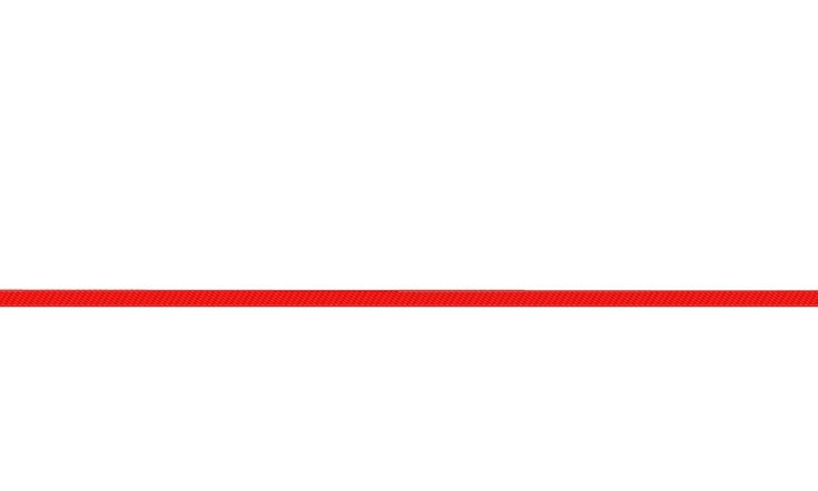 a red ribbon on a white background with no image in the bottom right hand corner