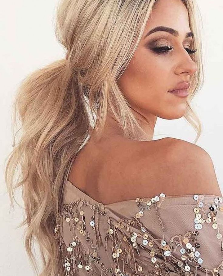 46 Bridesmaids Hairstyles They Will Love | Tania Maras Cute Ponytail Hairstyles, Wavy Ponytail, Cute Ponytails, Long Blonde, Low Ponytail, Hairstyles For Round Faces, Long Blonde Hair, Popular Hairstyles, Wedding Hair And Makeup