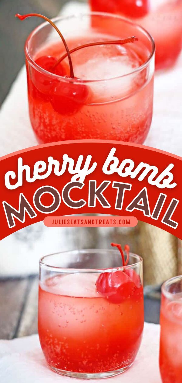 Cherry Bomb Mocktail, Summer drink,non alcoholic beverage Cherry Bomb Drink, Homemade Summer Drinks, Nonalcoholic Drink, Bomb Drinks, Best Non Alcoholic Drinks, Cherry Drink, Smoothie Popsicles, Mocktail Drinks, Fun Summer Drinks