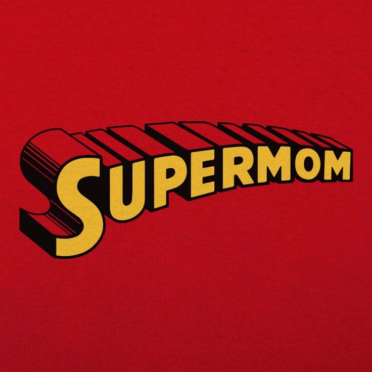 a red shirt with the word supermom printed on it