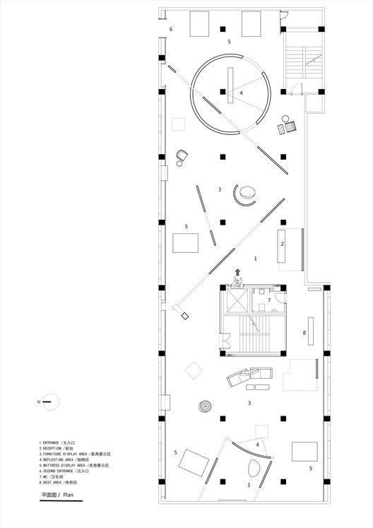 the floor plan for an apartment with two floors and one room on each side,