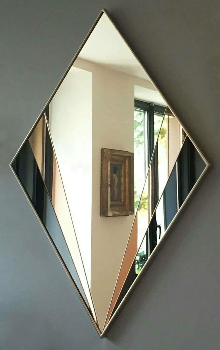 a mirror that is on the side of a wall