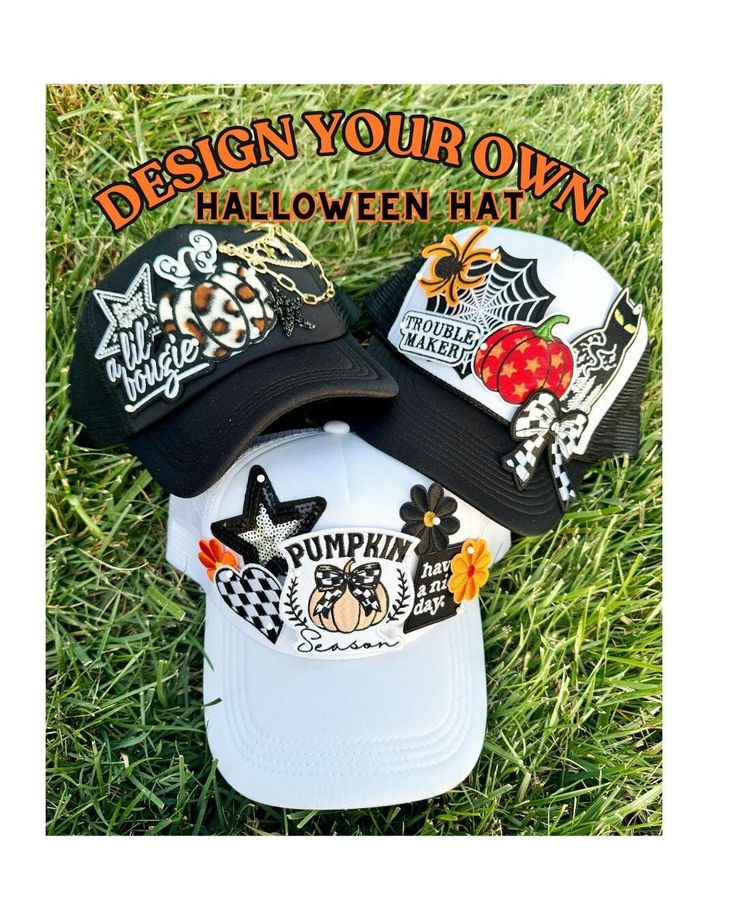 Themed Halloween Hat One Size Fits Most, Fun Halloween Hats One Size Fits Most, Themed Halloween Hat, Adjustable Themed Halloween Hats, Halloween Brimmed Hats One Size Fits Most, Fun Halloween Hat, Adjustable Novelty Hats For Fall, Themed Baseball Cap One Size Fits Most, Fun Adjustable Hats For Fall