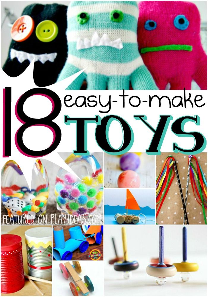 These 18 easy to make toys won't break the bank, and your kids will have fun helping to make them! They'll have something new to play with, and you won't... Diy Toys Easy, Outdoor Activities For Adults, Diy Toddler Toys, Cute Craft Ideas, Simple Toys, Cute Craft, Diy Kids Toys, Homemade Toys, Diy Toddler