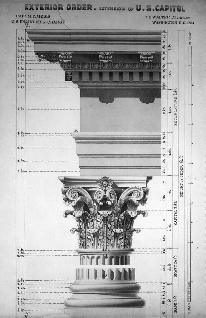 an architectural drawing of the exterior order for u s capitol