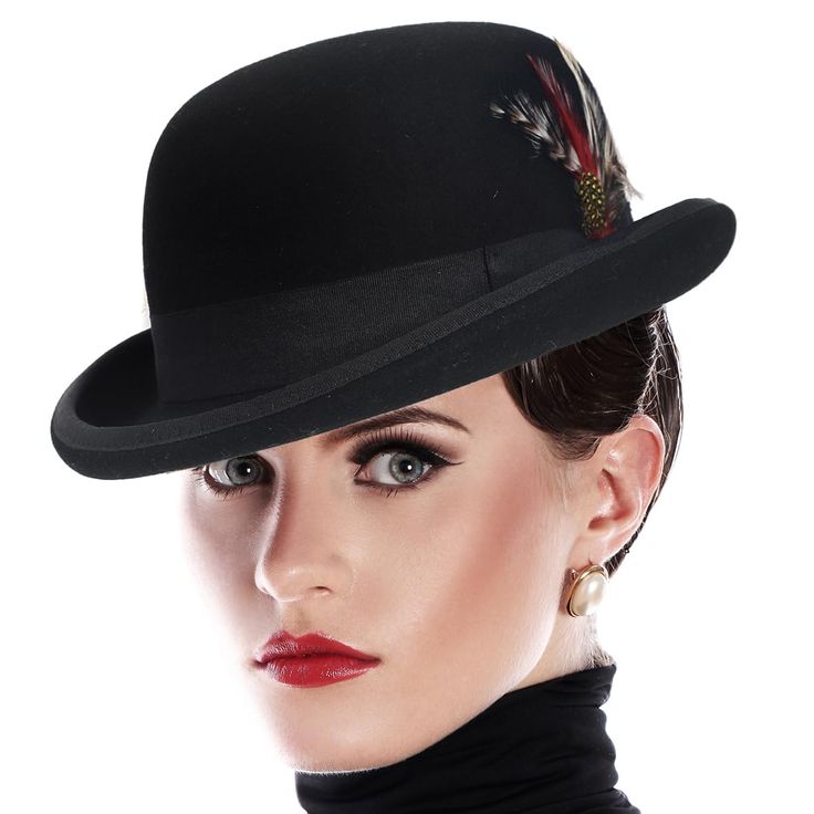 PRICES MAY VARY. MATERIAL:--- 100% Wool Felt ,Satin Lined, Fully Lined with a Leather Inner Band,Feather Decoration,Firm Hat Body. SIZE:--- There are Medium, Large and X-Large Sizes. M(Head Circumference: 56-58cm, 22"- 22.8"). L(Head Circumference: 58-60cm, 22.8"-23.6"). X-L(Head Circumference: 60-62cm, 23.6''-22.4). DESIGN:--- 2-Inch Rolled Brim with Ribbon Bound Edge. 4-Inch Round Crown. Soft Satin Lined, Fully Lined with a Leather Inner Band.Classic Design with Chic Feather Make You More Attr Winter Felt Hat With Feathers And Short Brim, Luxury Short Brim Fedora With Feathers, Elegant Hat With Feather Trim And Flat Brim, Elegant Wide Brim Fur Felt Top Hat, Derby Hats Women, Feathered Hats With Short Brim, One Size Fits Most, Hats With Feathers, Fedora Hats For Men, Fedora Women