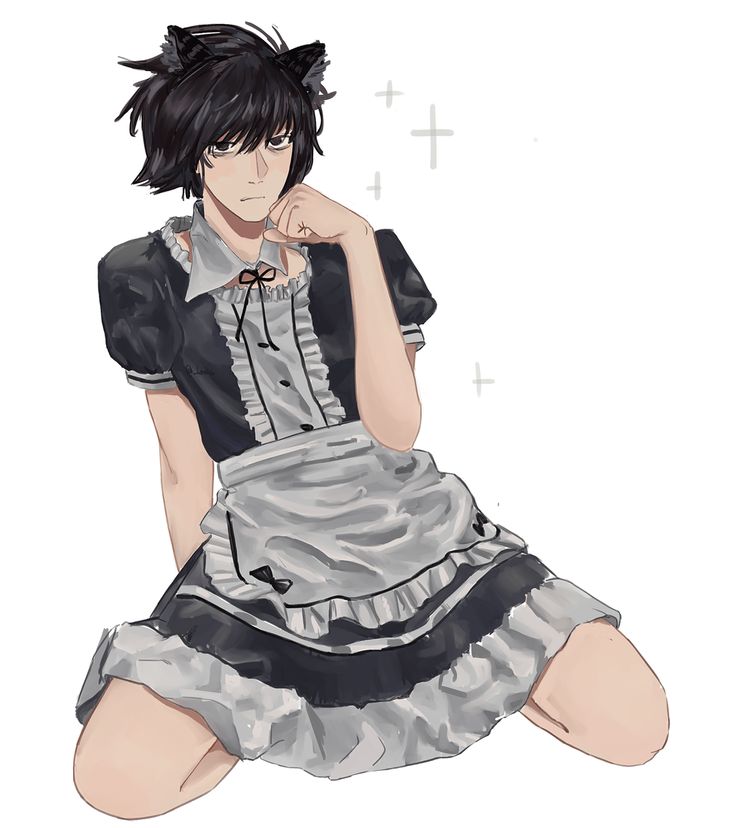 L lawliet in maid dress on Behance Boy Dress, A Girl, Anime Boy, I Hope, Dress Up, Anime, Dresses