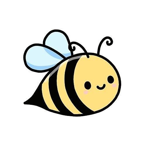 a bee with a smile on its face